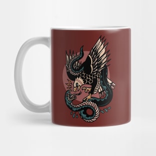 Retro Eagle and Snake Battle Mug